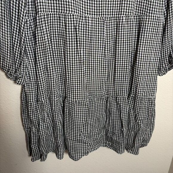 Abercrombie & Fitch Dress Women's Medium Tiered Gingham Mini Long Sleeve NWT - Picture 4 of 10